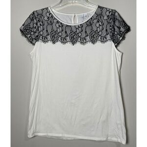 ELLE Women's Lace Trim Blouse